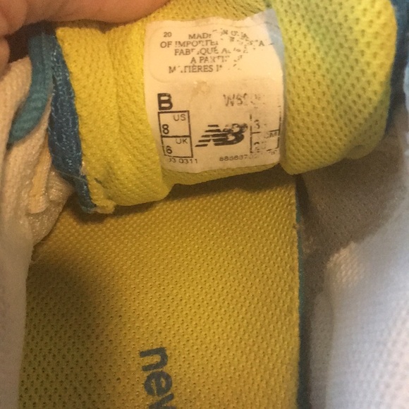 Women’s New Balance sneakers 8 teal/yellow - Picture 2 of 3